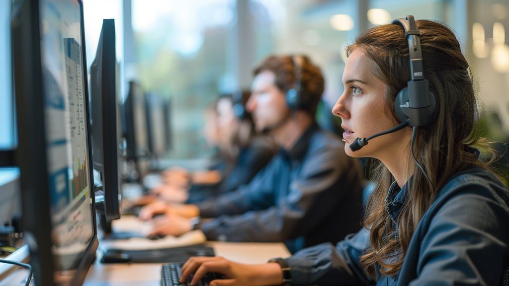 Customer service team using Trengo platform on desktop screens.