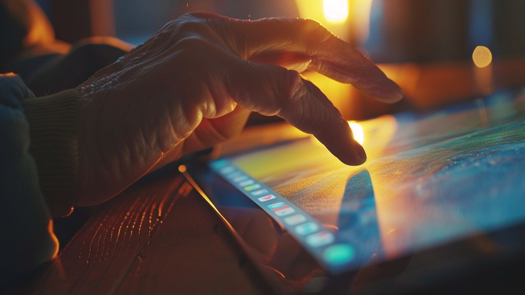 User's hand navigating through HighLevel app interface on a tablet.
