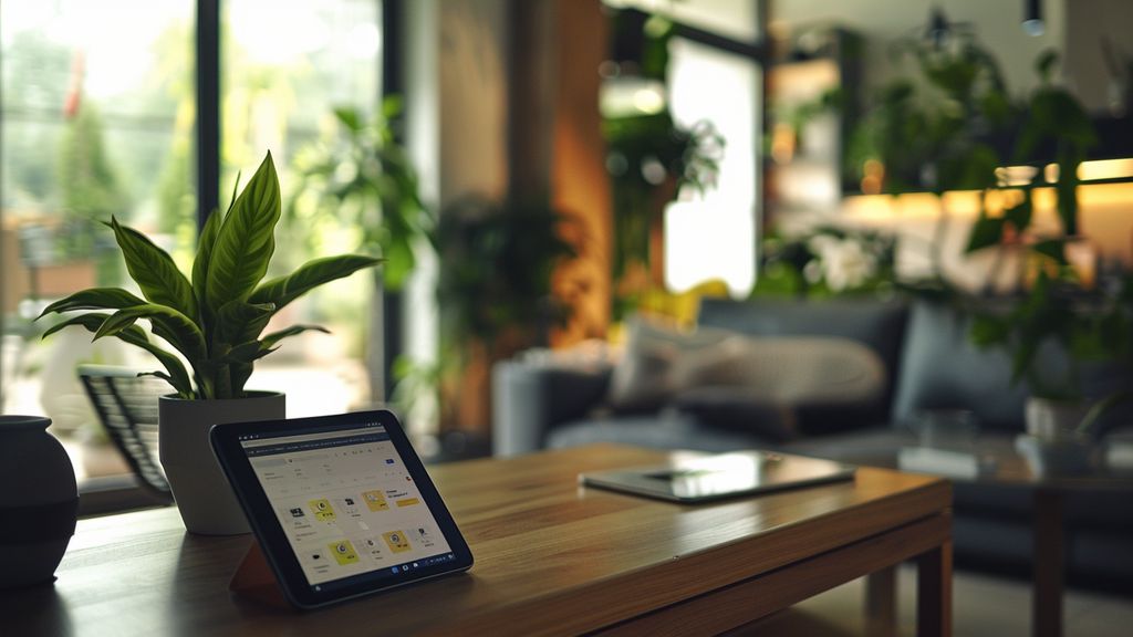 Tablet displaying a wellorganized, visually appealing user interface.
