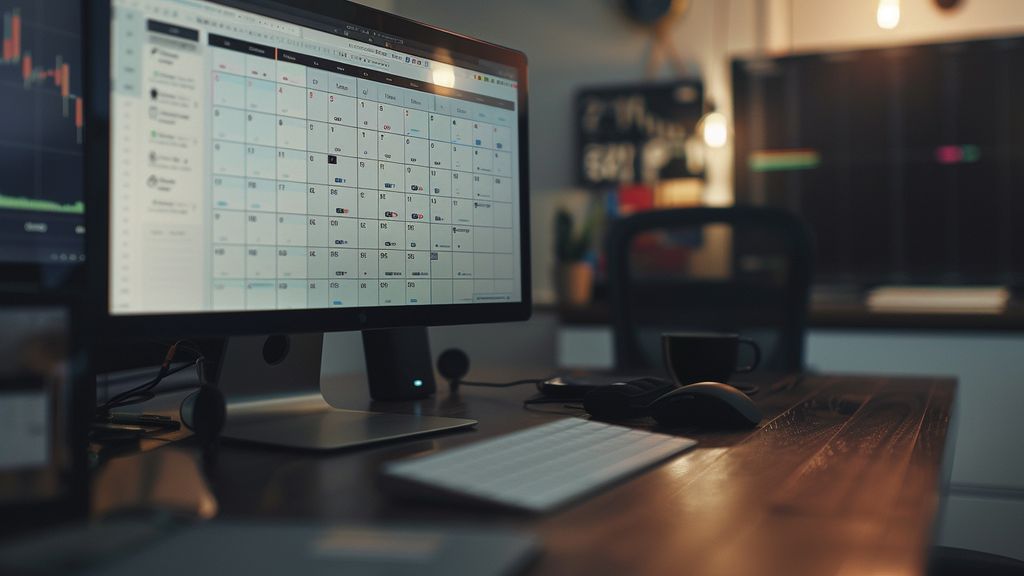 Closeup of scheduling tool with automated posts calendar.