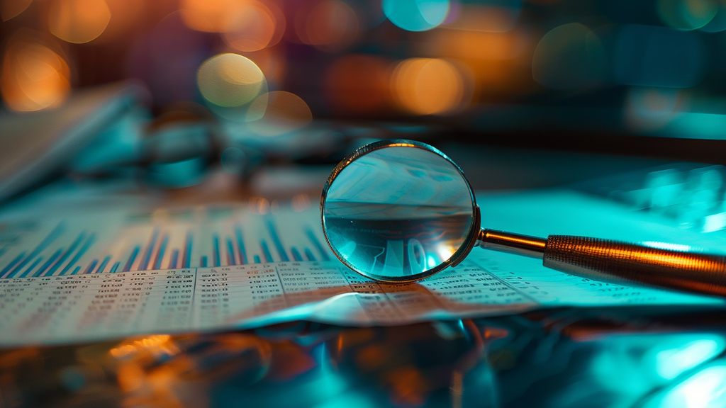 Magnifying glass highlighting gaps in a market report.