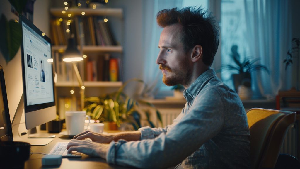 Digital marketer optimizing website on allinone platform interface.
