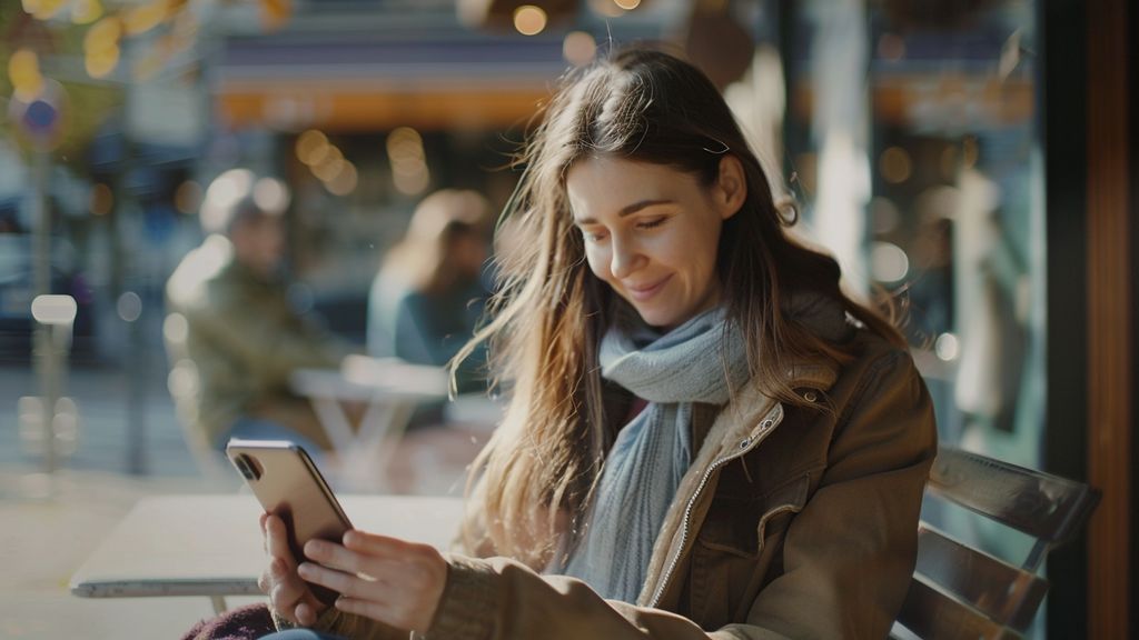 Professional happily using a centralized app on their smartphone.